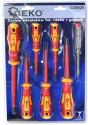 GEKO Set of 7pcs 1000V screwdrivers + tester G30625