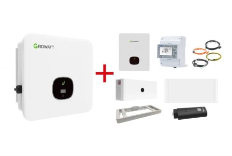 GROWATT Zestaw hybrydowy: MOD-6000TL3-XH(BP) 3-faz +Bateria APX 10kWh+podstawa+kontroler APX 98034+Smart Meter 3-faz+WiFi-X+Back