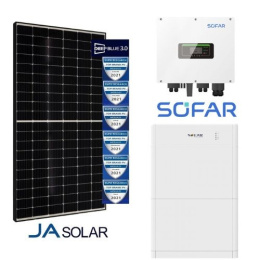 Zestaw Hybrid 5.27 kW: SOFAR HYD5KTL-3PH + 13*JA SOLAR 405W MR Czarna rama + Magazyn energii Sofar 10kWh BTS E5-DS5