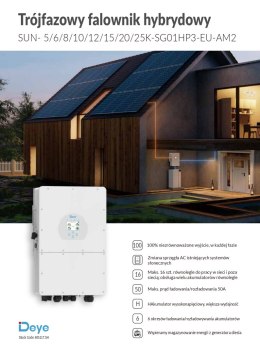 DEYE Falownik hybrydowy SUN-12kW-SG01HP3-EU-AM2 3-fazowy