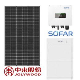 Zestaw Hybrid 5,4 kW: SOFAR HYD5KTL-3PH + 13*JOLYWOOD 415W Czarna rama + Magazyn energii Sofar 10kWh BTS E5-DS5