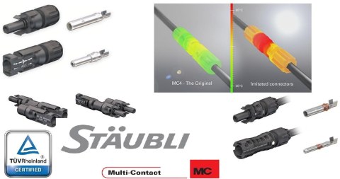 MULTI-CONTACT Connector MC4 plug + socket 4-6MM2 for installation in switchboard