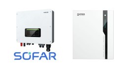 SOFAR Inwerter hybrydowy HYD6000-EP + SOFAR AMASS GTX 5000 Bateria 5.12 kWh