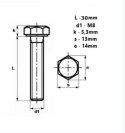 Śruba sześciokątna A2 M10*30mm