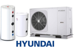 Set Wärmepumpe HYUNDAI Monoblock 8kW + Pufferspeicher 50L + SOLITANK Stehender Warmwasserspeicher 245L mit Wärmetauscher 3.83m2